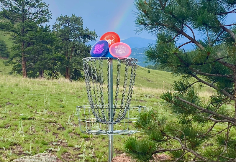 events at skol ranch disc golf basket rainbow